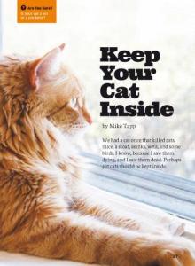 Keep your cat inside cover.