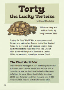 Torty the tortoise.