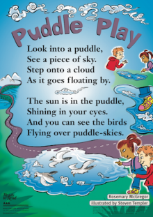 Children looking in puddles. Children looking in puddles.
