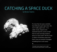 Catching a space duck cover.