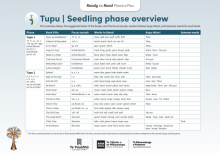 Phonics Plus Tupu | Seedling phase overview. 